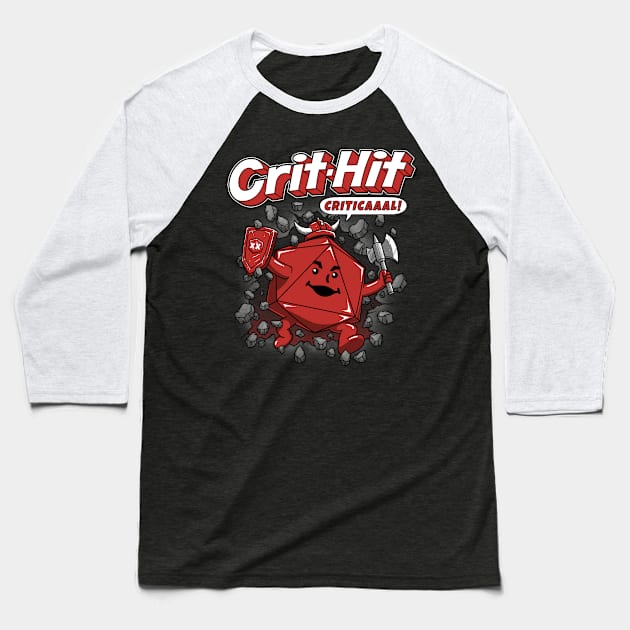 Crit-Hit Man Baseball T-Shirt by pigboom